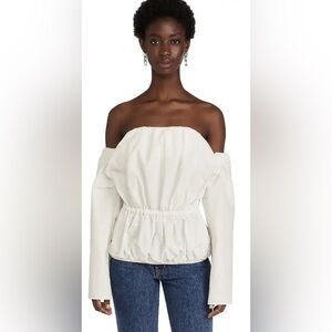 NWT Christopher Esber Puff Sleeve Apron Tie Top Size 6